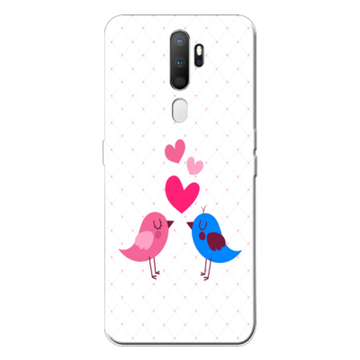 Oppo - A9 2020 Aşık Kuşlar Silikon Kılıf