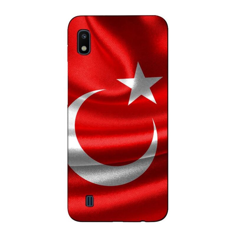 Samsung - Galaxy A10 Türk Bayrağı V1 Silikon Kılıf
