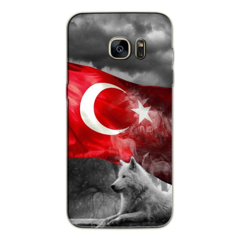 Samsung - Galaxy S7 Edge Türk Bayrağı V3 Silikon Kılıf