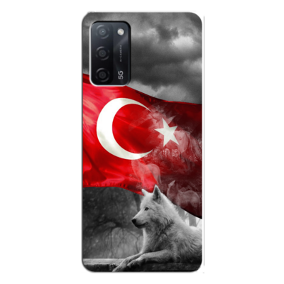 Oppo - A55 5G Türk Bayrağı V3 Silikon Kılıf