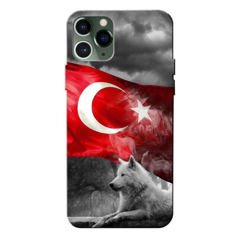 Apple - iPhone 11 Pro Max Türk Bayrağı V3 Silikon Kılıf