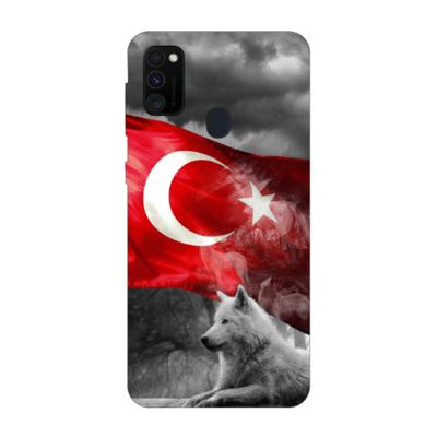 Samsung - Galaxy A40S Türk Bayrağı V3 Silikon Kılıf