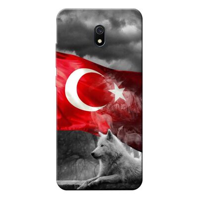 Xiaomi - Redmi 8A Türk Bayrağı V3 Silikon Kılıf