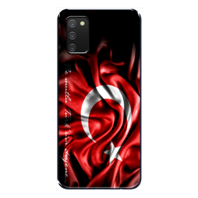 Samsung - Galaxy M02S Dalgalı Türk Bayrağı Silikon Kılıf