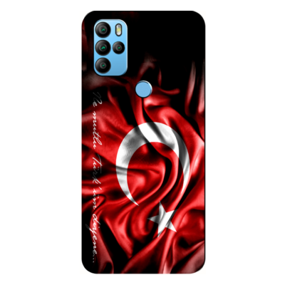 General Mobile - GM 21 plus Dalgalı Türk Bayrağı Silikon Kılıf