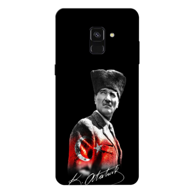 Samsung - Galaxy A8 Plus 2018 Mustafa Kemal Atatürk Tasarımı V2 Silikon Kılıf