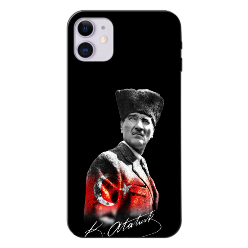 Apple - iPhone 11 Mustafa Kemal Atatürk Tasarımı V2 Silikon Kılıf