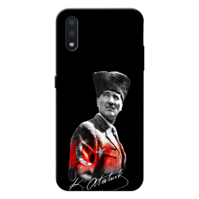 Samsung - Galaxy A01 Mustafa Kemal Atatürk Tasarımı V2 Silikon Kılıf