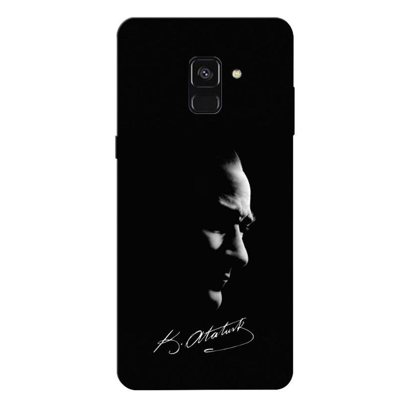 Samsung - Galaxy A8 Plus 2018 Mustafa Kemal Atatürk Black Silikon Kılıf