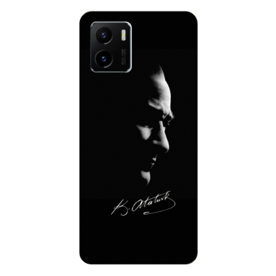 Vivo - Y15s Mustafa Kemal Atatürk Black Silikon Kılıf