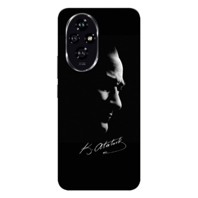 Honor - Honor 200 Mustafa Kemal Atatürk Black Silikon Kılıf
