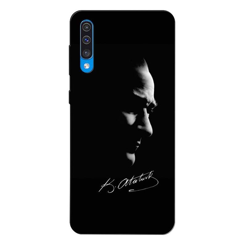 Samsung - Galaxy A50 Mustafa Kemal Atatürk Black Silikon Kılıf