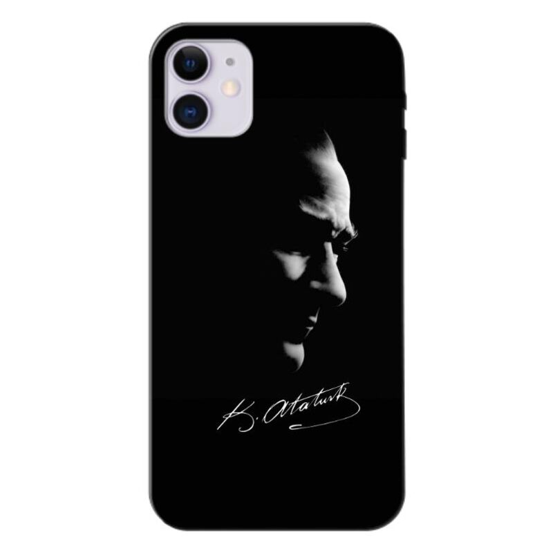 Apple - iPhone 11 Mustafa Kemal Atatürk Black Silikon Kılıf