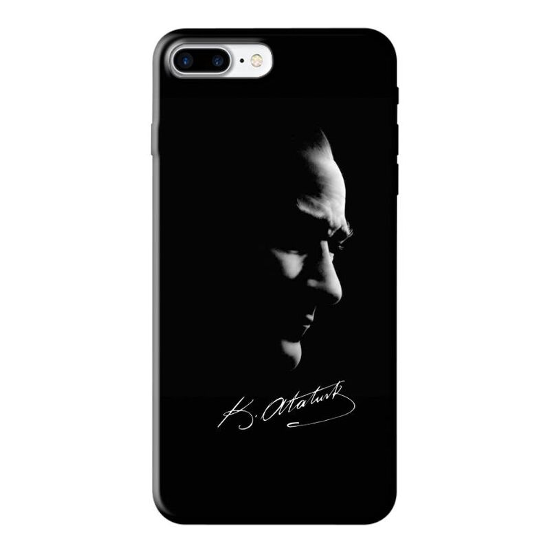 Apple - iPhone 7 Plus Mustafa Kemal Atatürk Black Silikon Kılıf