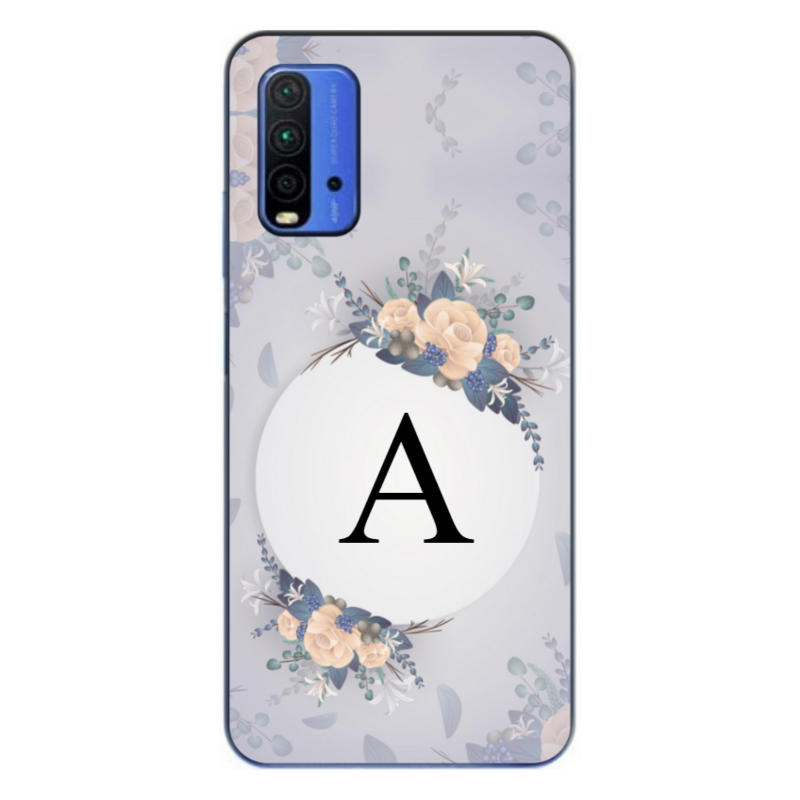 Xiaomi - Redmi 9T Kişiye Özel Baş Harfi Tasarımı A12 Silikon Kılıf