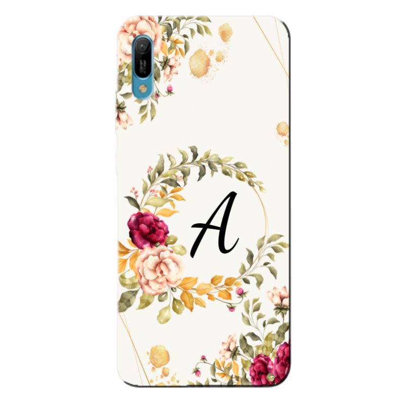 Huawei - Y6 2019 Kişiye Özel Baş Harfi Tasarımı A16 Silikon Kılıf