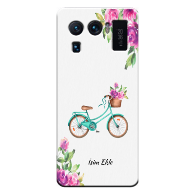 Xiaomi - Mi 11 Ultra Çiçekli Mavi Bisiklet Silikon Kılıf