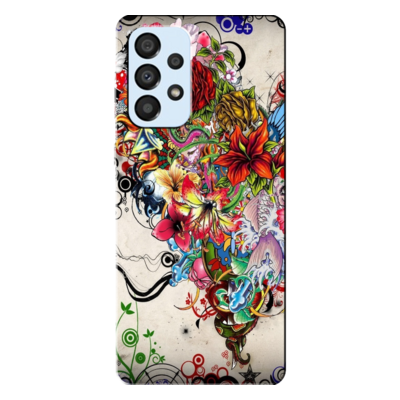 Samsung - Galaxy A33 5G Abstract Flowers Tattoo Ilustration Silikon Kılıf