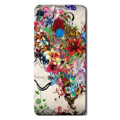 Huawei - Y6s 2019 Abstract Flowers Tattoo Ilustration Silikon Kılıf