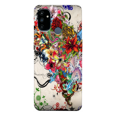 OnePlus - Nord 100 Abstract Flowers Tattoo Ilustration Silikon Kılıf