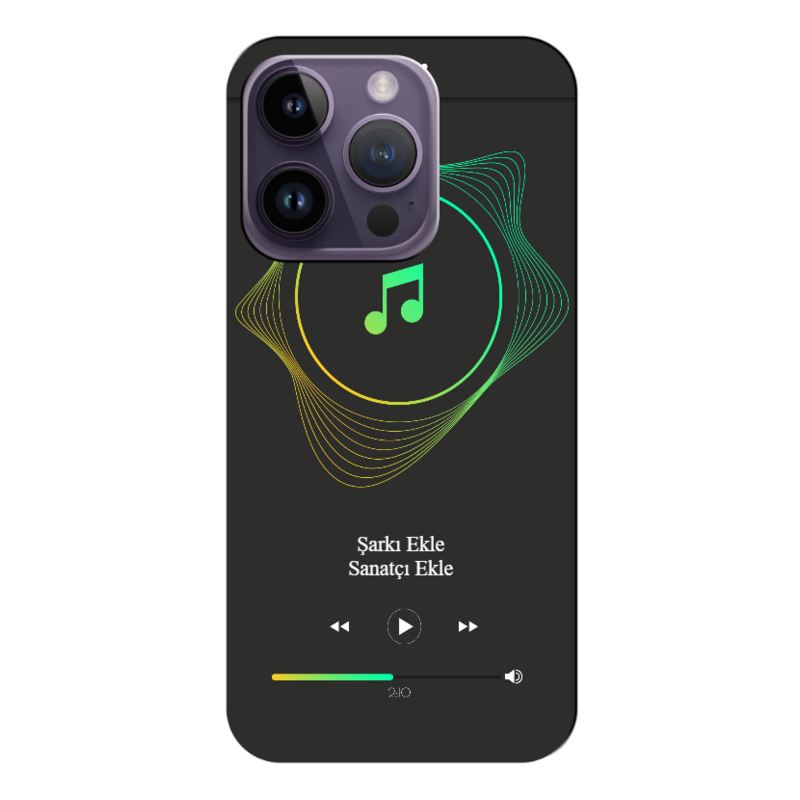 Apple - iPhone 14 Pro Max Müzik player tema v1 Silikon Kılıf