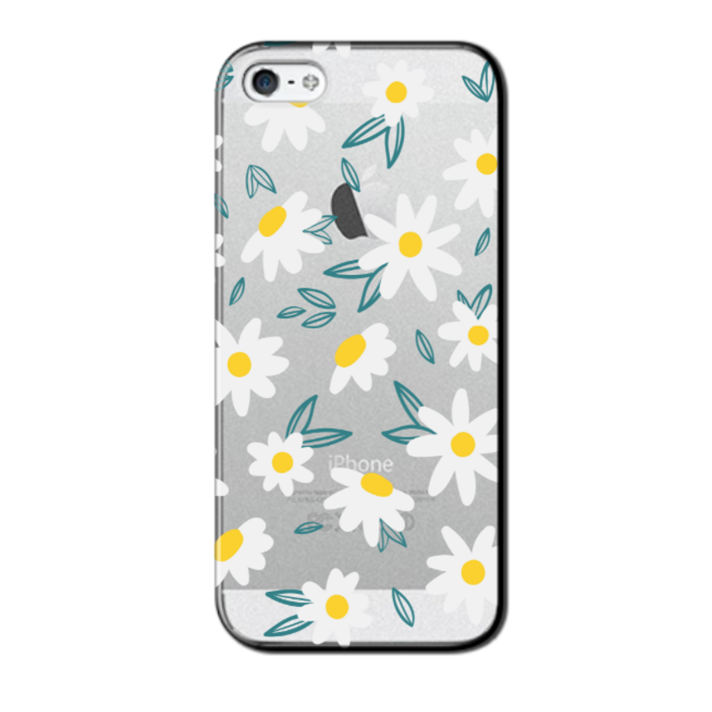 Apple - iPhone 5S Papatya - Şeffaf Silikon Kılıf