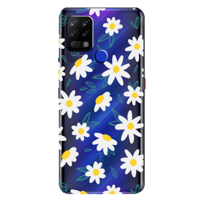 TECNO - Pova Papatya - Şeffaf Silikon Kılıf