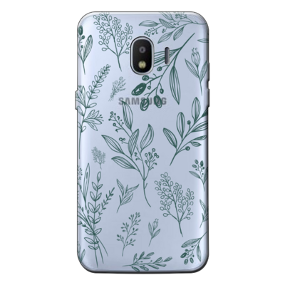 Samsung - Galaxy J2 Pro (2018) Çiçek Desenleri 3 Şeffaf Silikon Kılıf