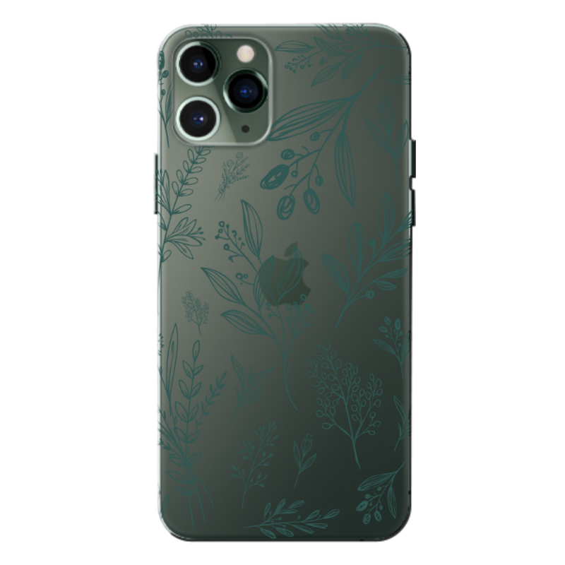 Apple - iPhone 11 Pro Max Çiçek Desenleri 3 Şeffaf Silikon Kılıf