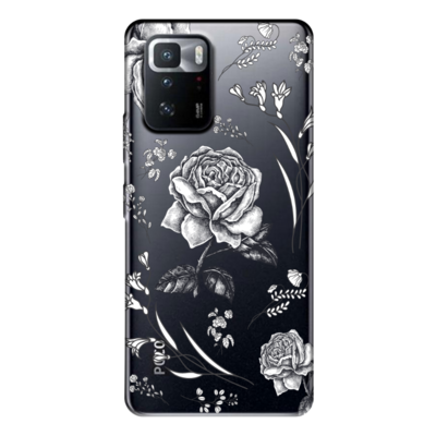 Xiaomi - Poco X3 GT Çiçek Desenleri 5 Şeffaf Silikon Kılıf