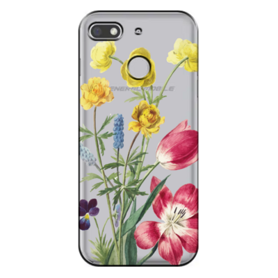 General Mobile - Gm 8 Pro Çiçek Desenleri 6 Şeffaf Silikon Kılıf