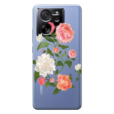 Xiaomi - Mi 13T Pro Çiçek Desenleri 7 Şeffaf Silikon Kılıf