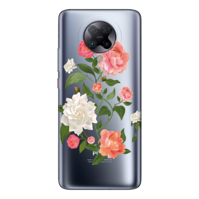 Xiaomi - Poco F2 Pro Çiçek Desenleri 7 Şeffaf Silikon Kılıf