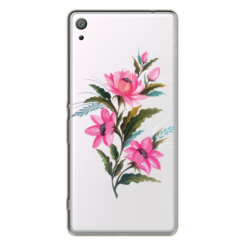 Sony - Xperia XA Ultra Çiçek Desenleri 8 Şeffaf Silikon Kılıf