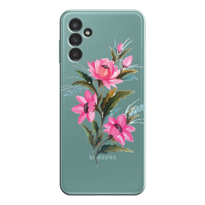 Samsung - Galaxy A55 Çiçek Desenleri 8 Şeffaf Silikon Kılıf