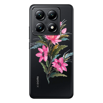 Xiaomi - Mi 14T Pro Çiçek Desenleri 8 Şeffaf Silikon Kılıf