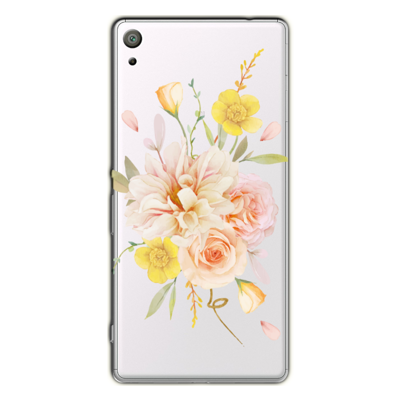 Sony - Xperia XA Ultra Çiçek Desenleri 9 Şeffaf Silikon Kılıf