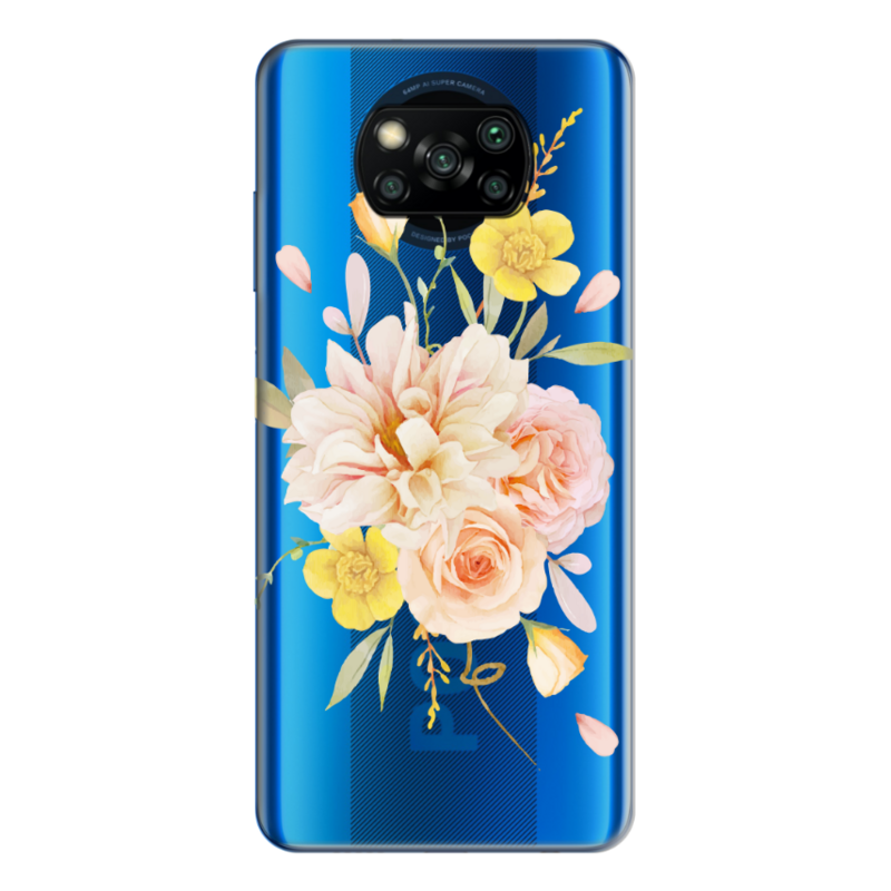 Xiaomi Poco X3 Nfc Kılıf Tasarla Resimli Kılıfını Çiçek Desenleri 9 Şeffaf Silikon Kılıf 5958