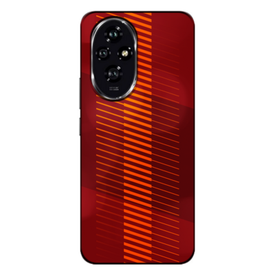 Honor - Honor 200 Sarı Kırmızı Şeritler Silikon Kılıf