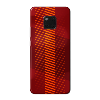 Huawei - Mate 20 Pro Sarı Kırmızı Şeritler Silikon Kılıf