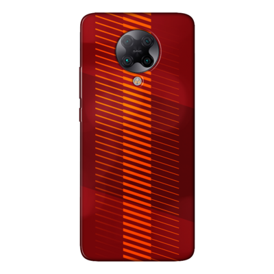 Xiaomi - Poco F2 Pro Sarı Kırmızı Şeritler Silikon Kılıf