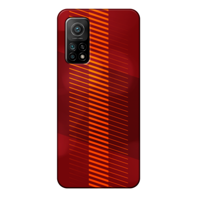 Xiaomi - Mi 10T 5G Sarı Kırmızı Şeritler Silikon Kılıf