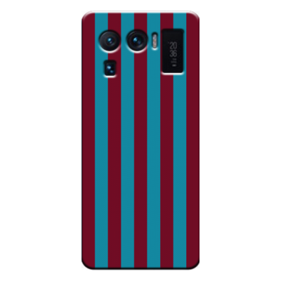 Xiaomi - Mi 11 Ultra Bordo Mavi Çubuklu Silikon Kılıf
