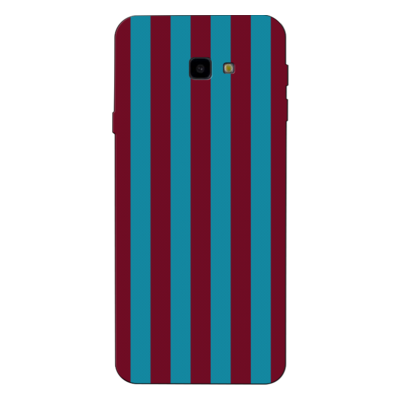Samsung - Galaxy J4 Core Bordo Mavi Çubuklu Silikon Kılıf