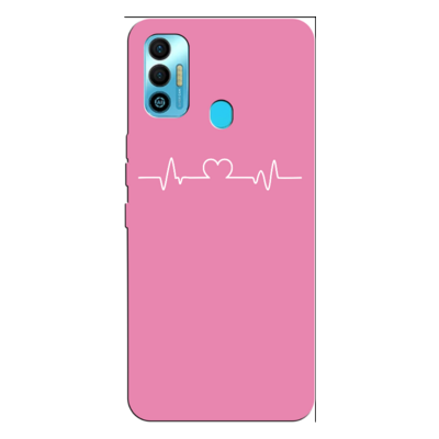 TECNO - Spark 7T Heartline Pembe Silikon Kılıf