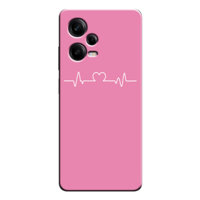 Xiaomi - Redmi Note 12 Pro 5G Heartline Pembe Silikon Kılıf