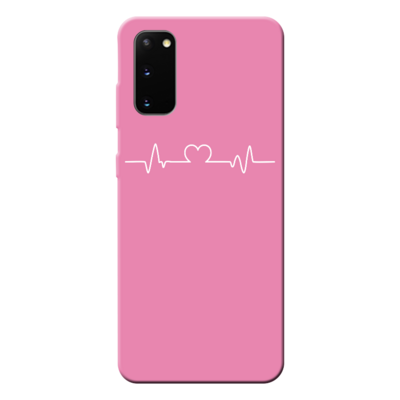 Samsung - Galaxy S20 Plus Heartline Pembe Silikon Kılıf