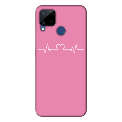 Realme - C15 Heartline Pembe Silikon Kılıf