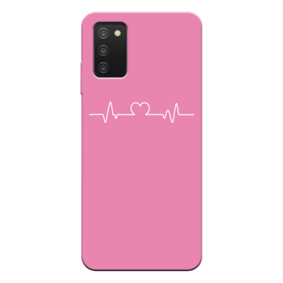 Samsung - Galaxy A03s Heartline Pembe Silikon Kılıf