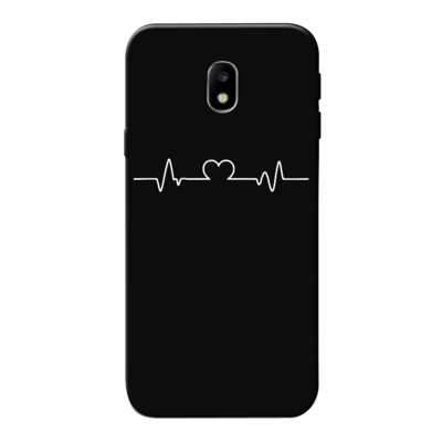Samsung - Galaxy J3 Pro 2017 Heartline Siyah Silikon Kılıf